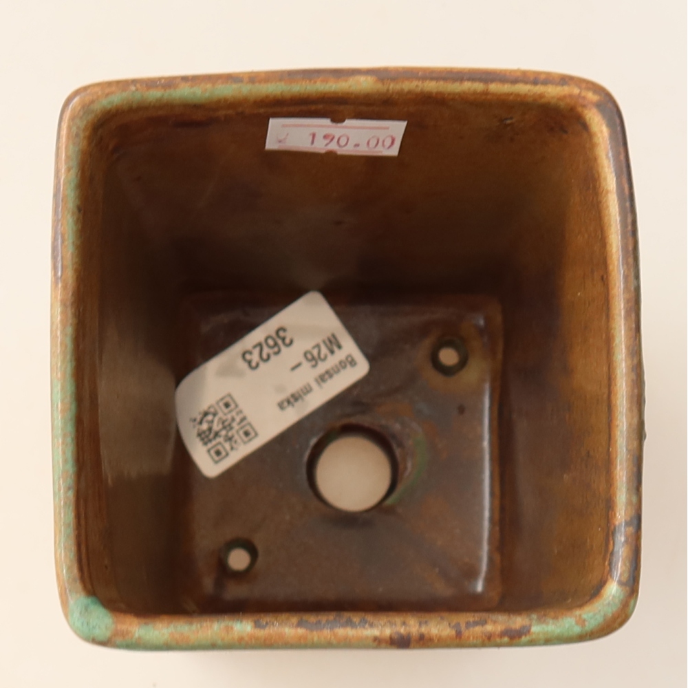 Ceramiczna miska do bonsai 9 x 9 x 11,5 cm, kolor brązowy