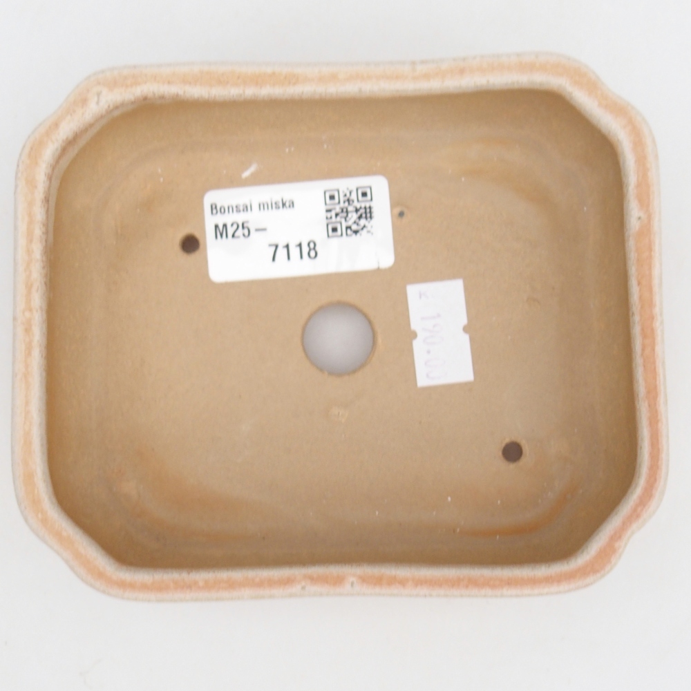 Ceramiczna miska do bonsai 12 x 10 x 4 cm, kolor beżowy