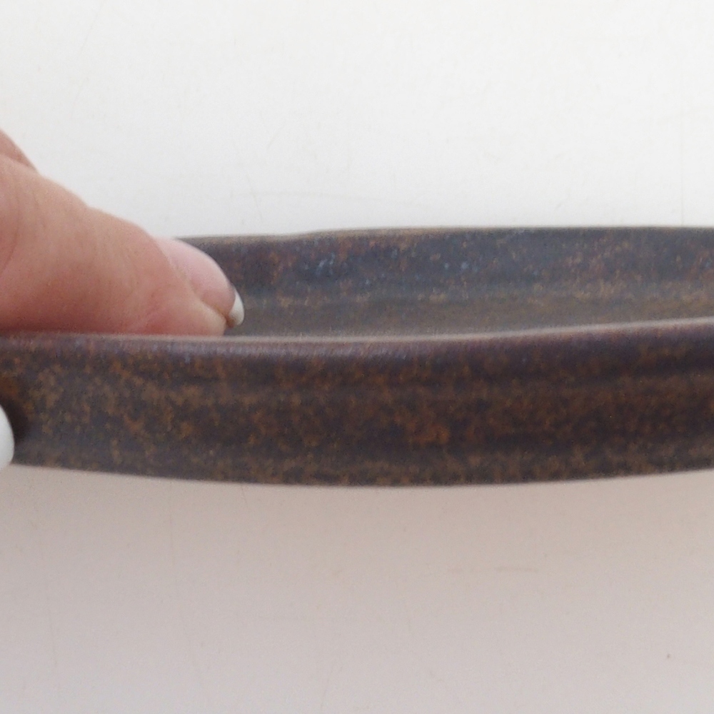 Ceramiczna miska H05 -11 x 8,5 x 1 cm - brązowa