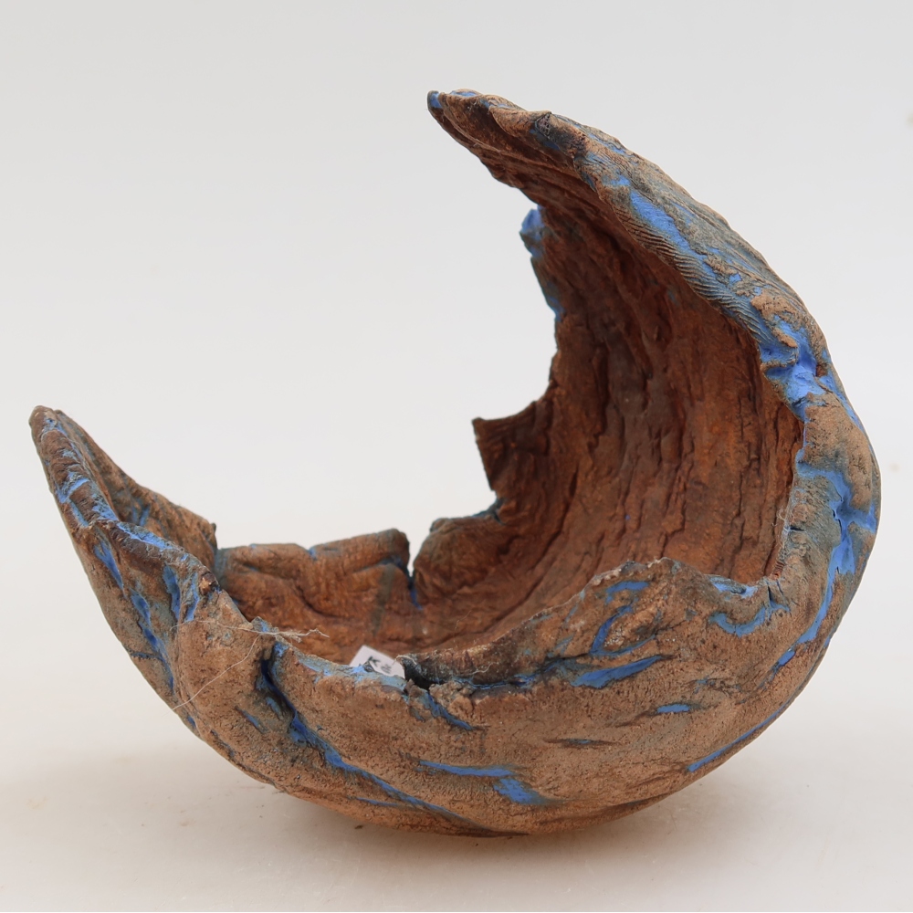 Ceramiczna skorupka  11 x 10 x 11,5 cm, kolor niebieski
