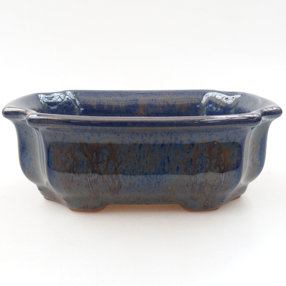 Ceramiczna miska bonsai 12 x 9 x 4,5 cm, kolor niebieski