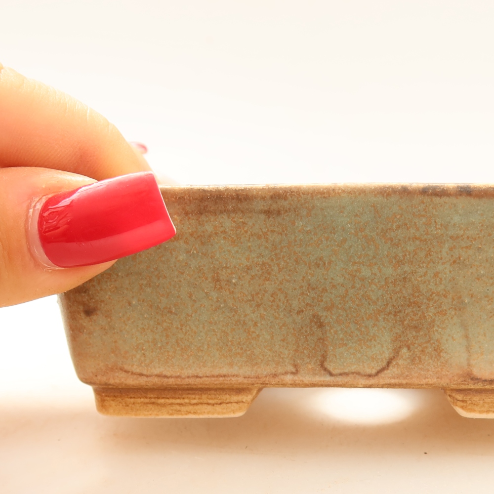 Ceramiczna miseczka do bonsai 10 x 8 x 3,5 cm, kolor zielony