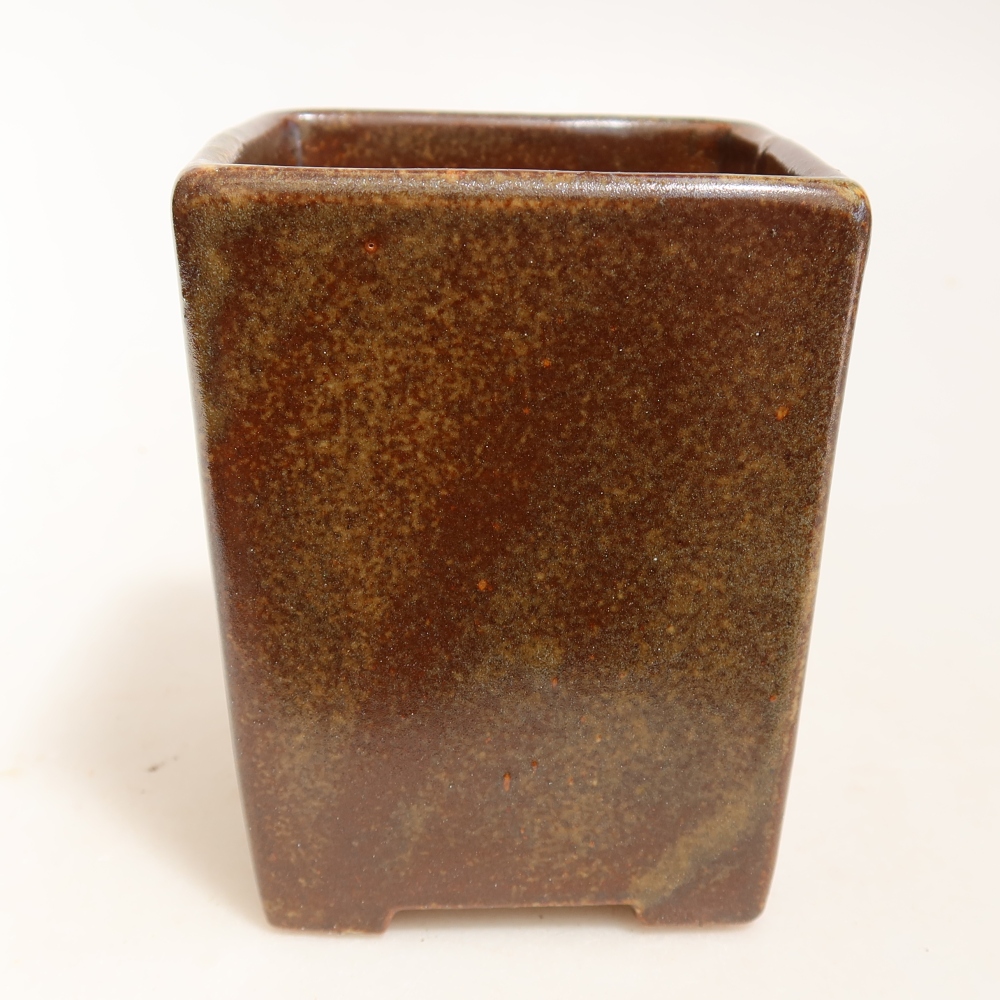 Ceramiczna miska do bonsai 7,5 x 7,5 x 9,5 cm, kolor brązowy