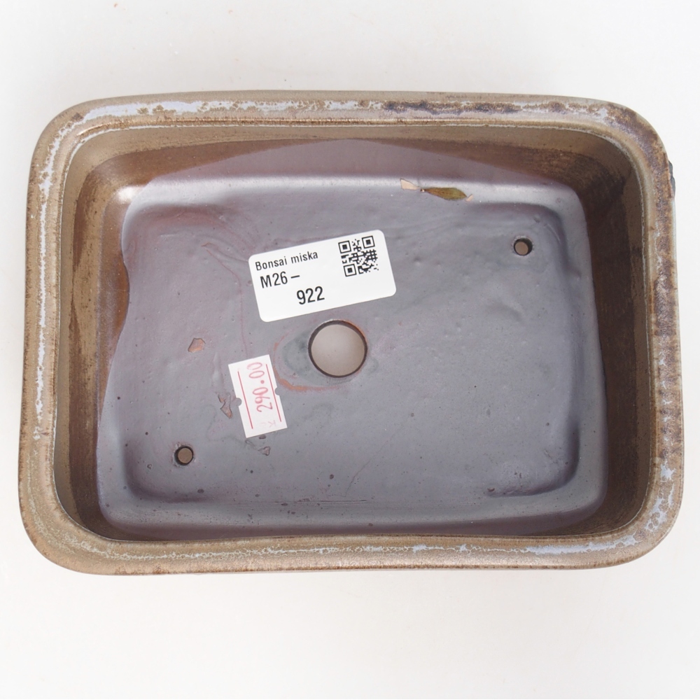 Ceramiczna miska na bonsai 16,5 x 12 x 5,5 cm, niebiesko-szara
