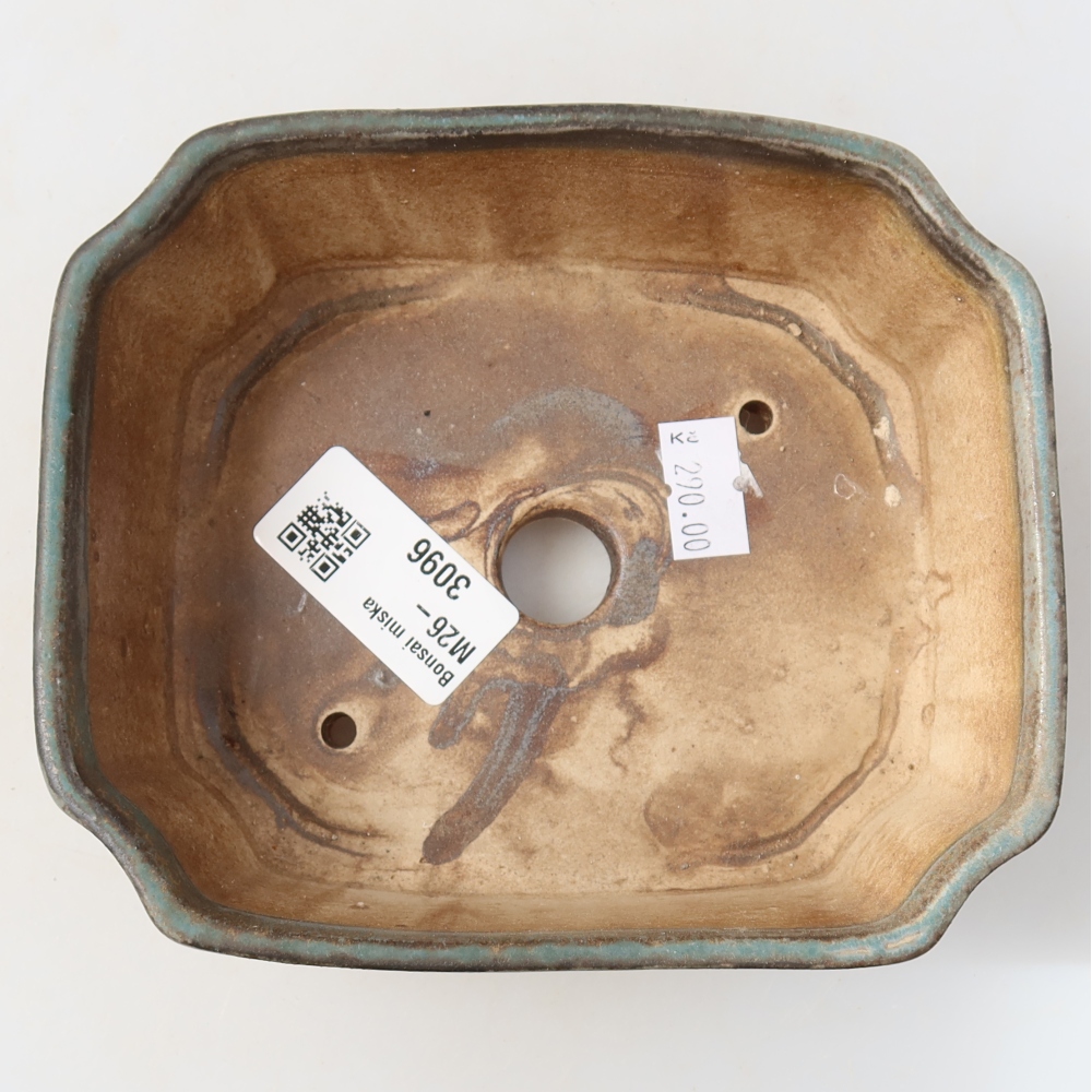 Ceramiczna miska do bonsai 14 x 11,5 x 4,5 cm, kolor zielony