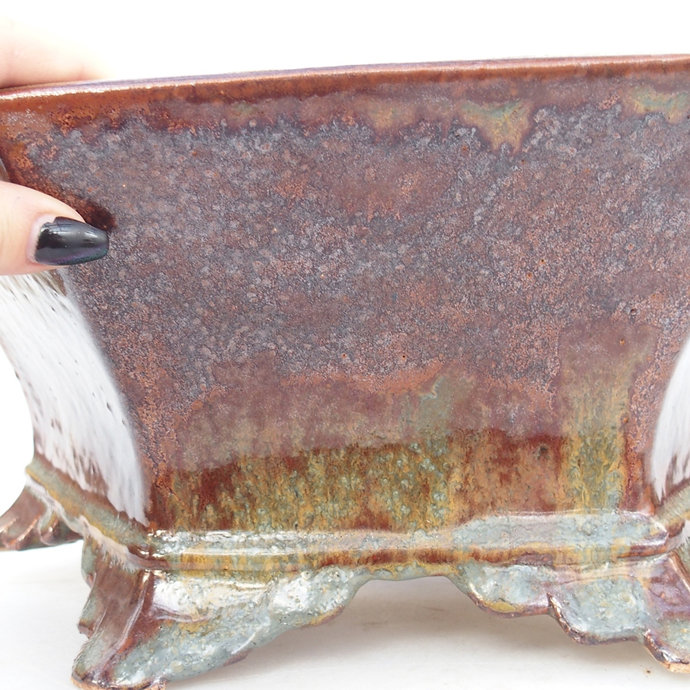 Ceramiczna miska do bonsai 36 x 31,5 x 14 cm, brązowa