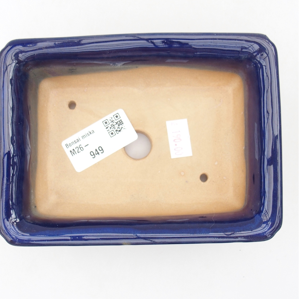 Ceramiczna miska do bonsai 13,5 x 10 x 4 cm, kolor niebieski