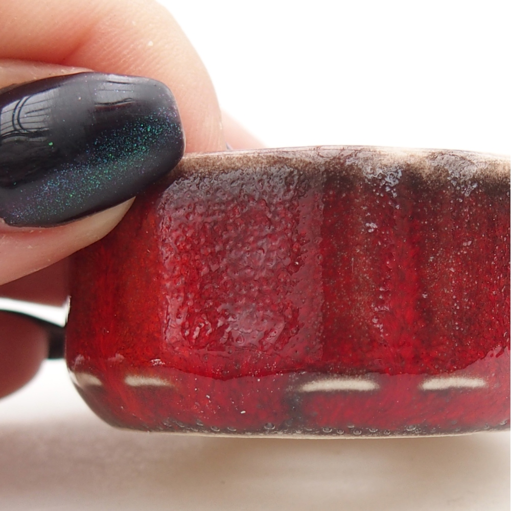 Mini miska do bonsai 4,5 x 4,5 x 2 cm, kolor czerwony