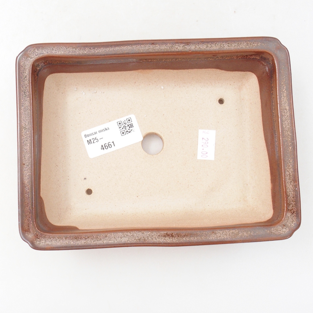 Ceramiczna miska bonsai 17,5 x 13 x 4 cm, kolor brązowy