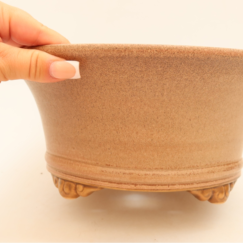 Ceramiczna miska do bonsai 24,5 x 24,5 x 11 cm, kolor różowy