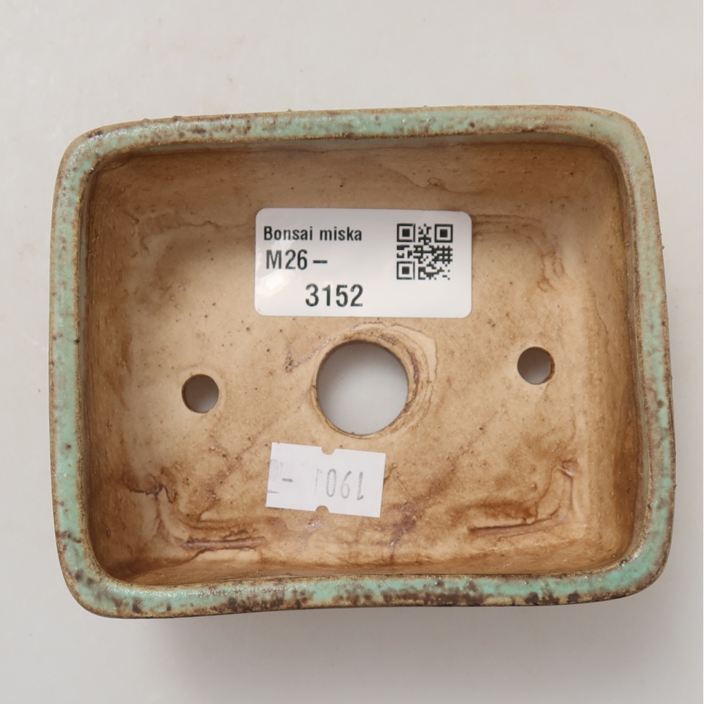 Ceramiczna miseczka do bonsai 10 x 8 x 3,5 cm, kolor zielony