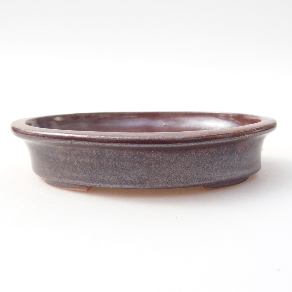 Ceramiczna miska do bonsai 13 x 10,5 x 3 cm, kolor bordowy