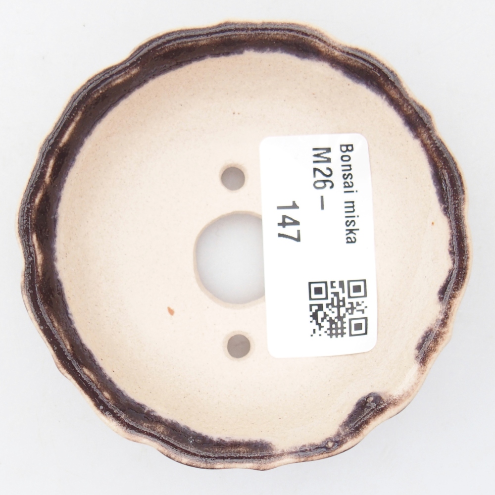 Mini miska do bonsai 7,5 x 7,5 x 2 cm, brązowa