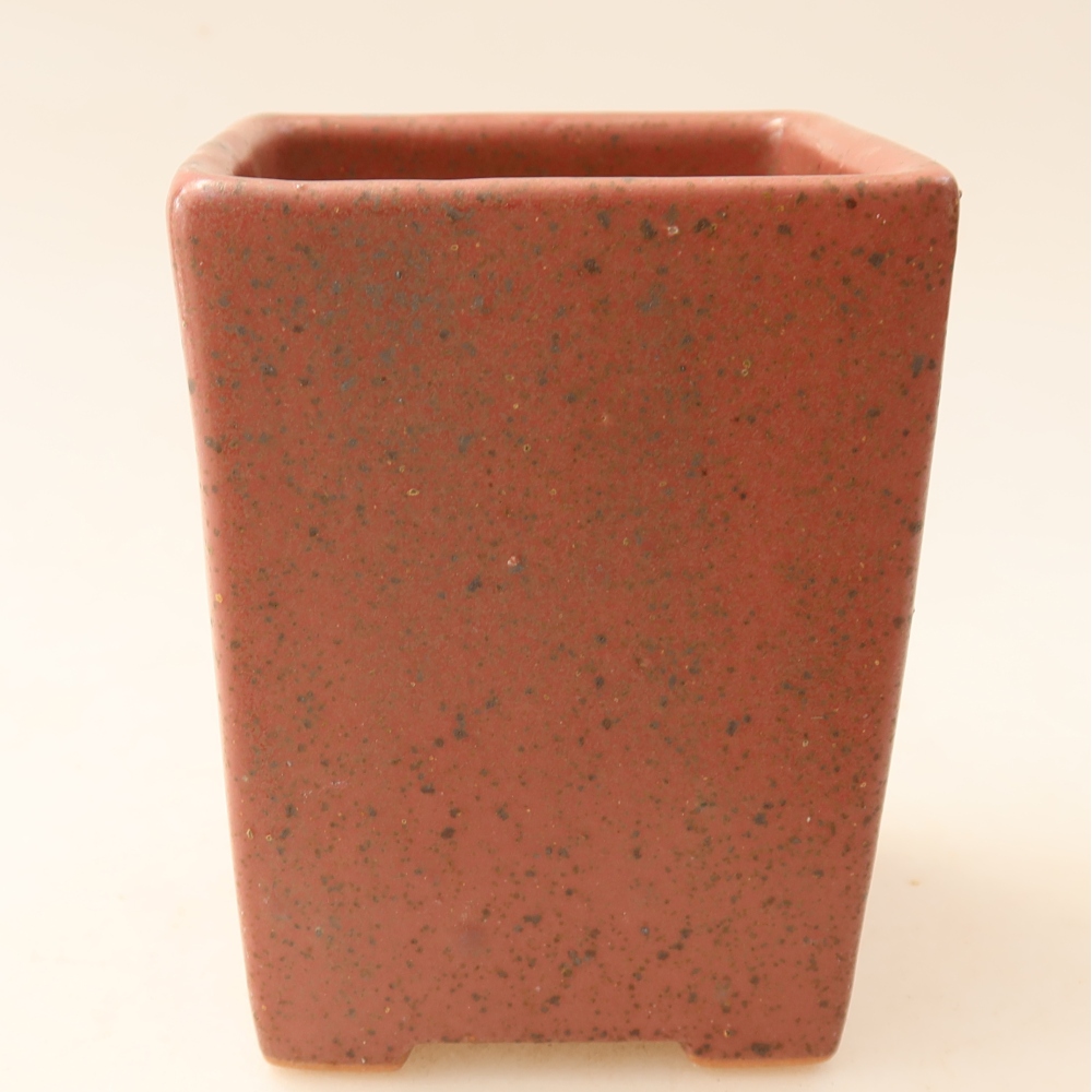 Ceramiczna miseczka do bonsai 7,5 x 7,5 x 10 cm, kolor różowy