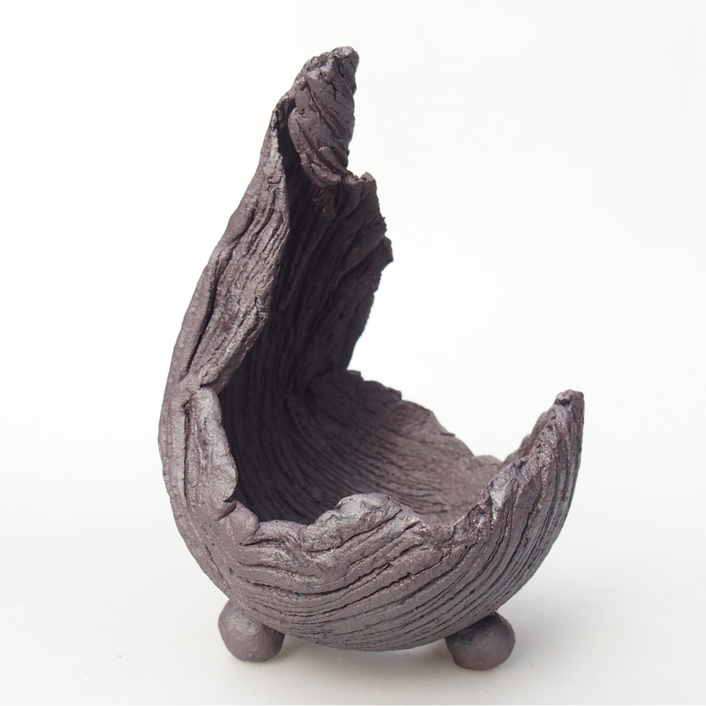 Ceramiczna muszla 7,5 x 8 x 12,5 cm, kolor metaliczny