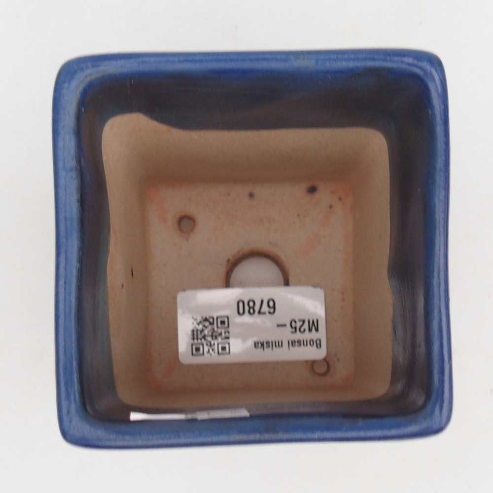 Ceramiczna miska na bonsai 7,5 x 7,5 x 8,5 cm, kolor niebieski