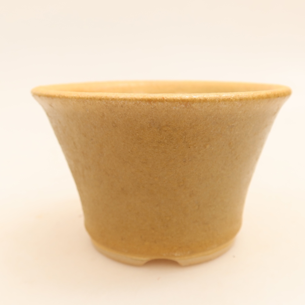 Ceramiczna miska do bonsai 11 x 11 x 7 cm, kolor beżowy