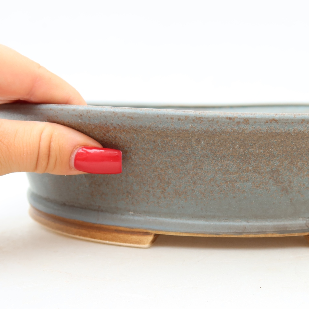 Ceramiczna miska do bonsai 27 x 24,5 x 6 cm, kolor niebieski