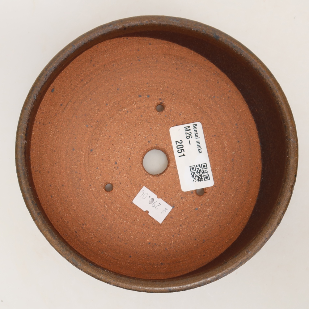 Ceramiczna miska do bonsai 14,5 x 14,5 x 4,5 cm, kolor brązowy