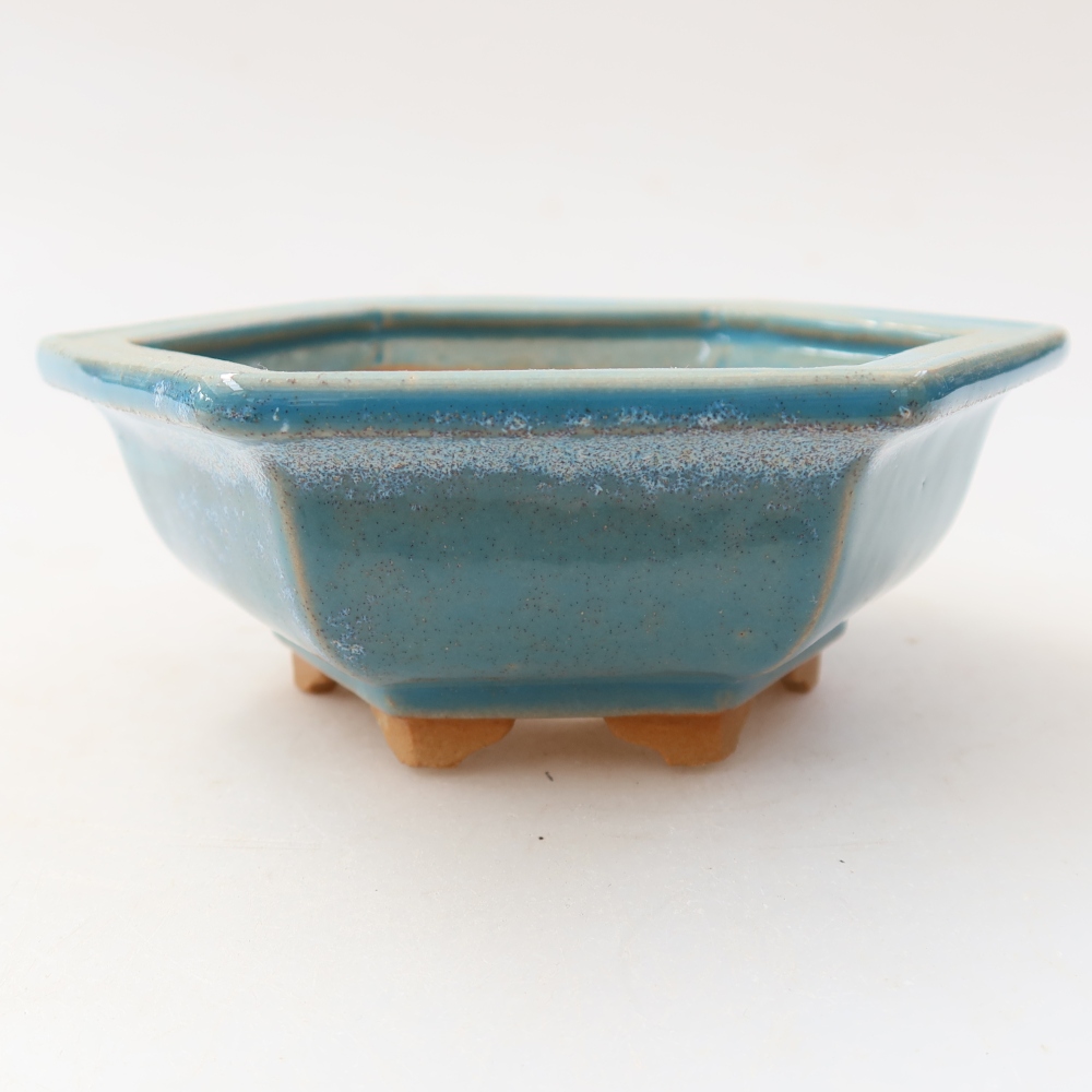 Ceramiczna miska do bonsai 12 x 10,5 x 4,5 cm, kolor niebieski