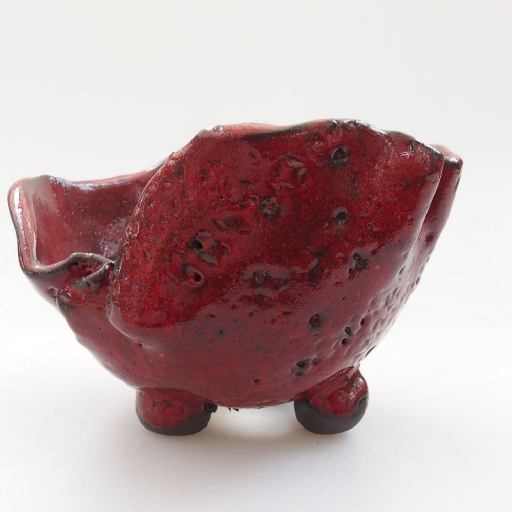 Muszla ceramiczna 8 x 7,5 x 7 cm, kolor czerwony