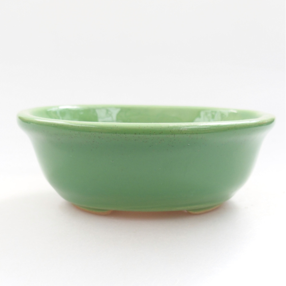 Ceramiczna miska bonsai 11 x 9 x 4 cm, kolor zielony