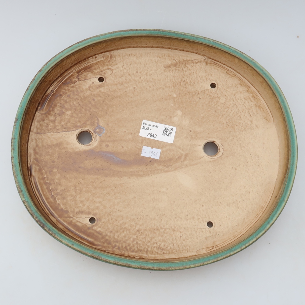 Ceramiczna miska do bonsai 31 x 27 x 4,5 cm, zielona