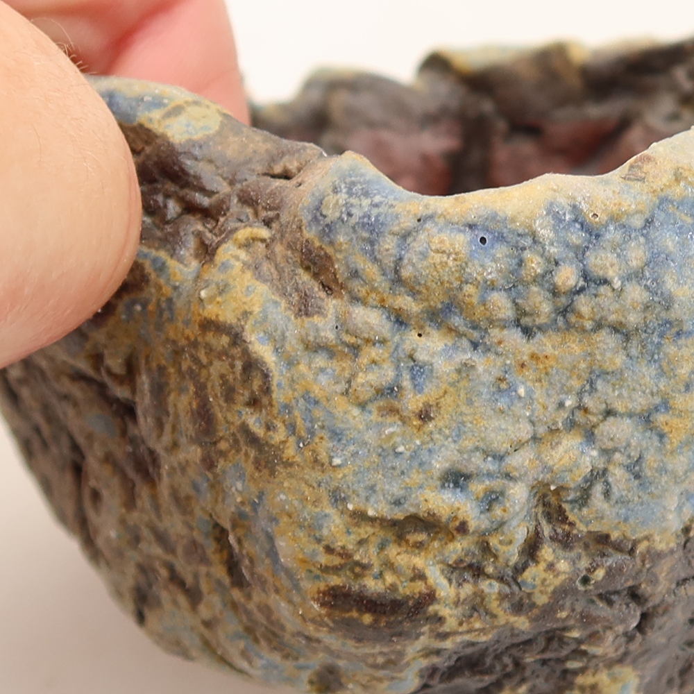 Ceramiczna skorupka  7,5 x 7 x 5,5 cm, kolor niebieski