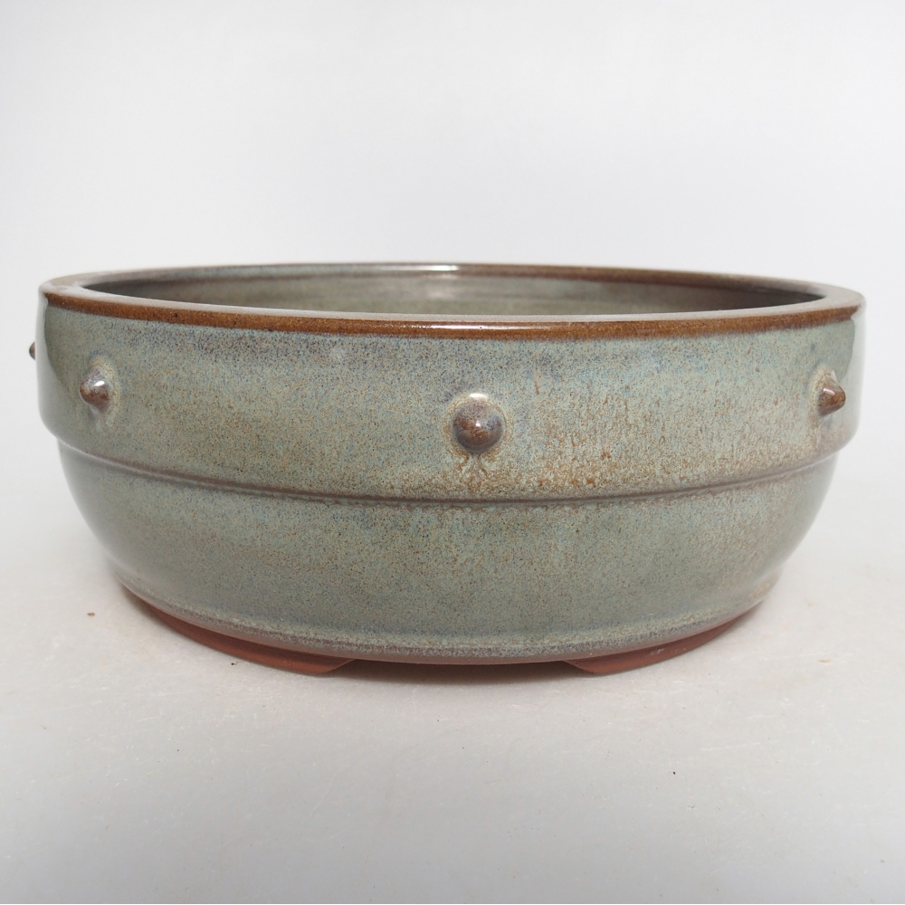 Ceramiczna miska do bonsai 17 x 17 x 6,5 cm, zielona
