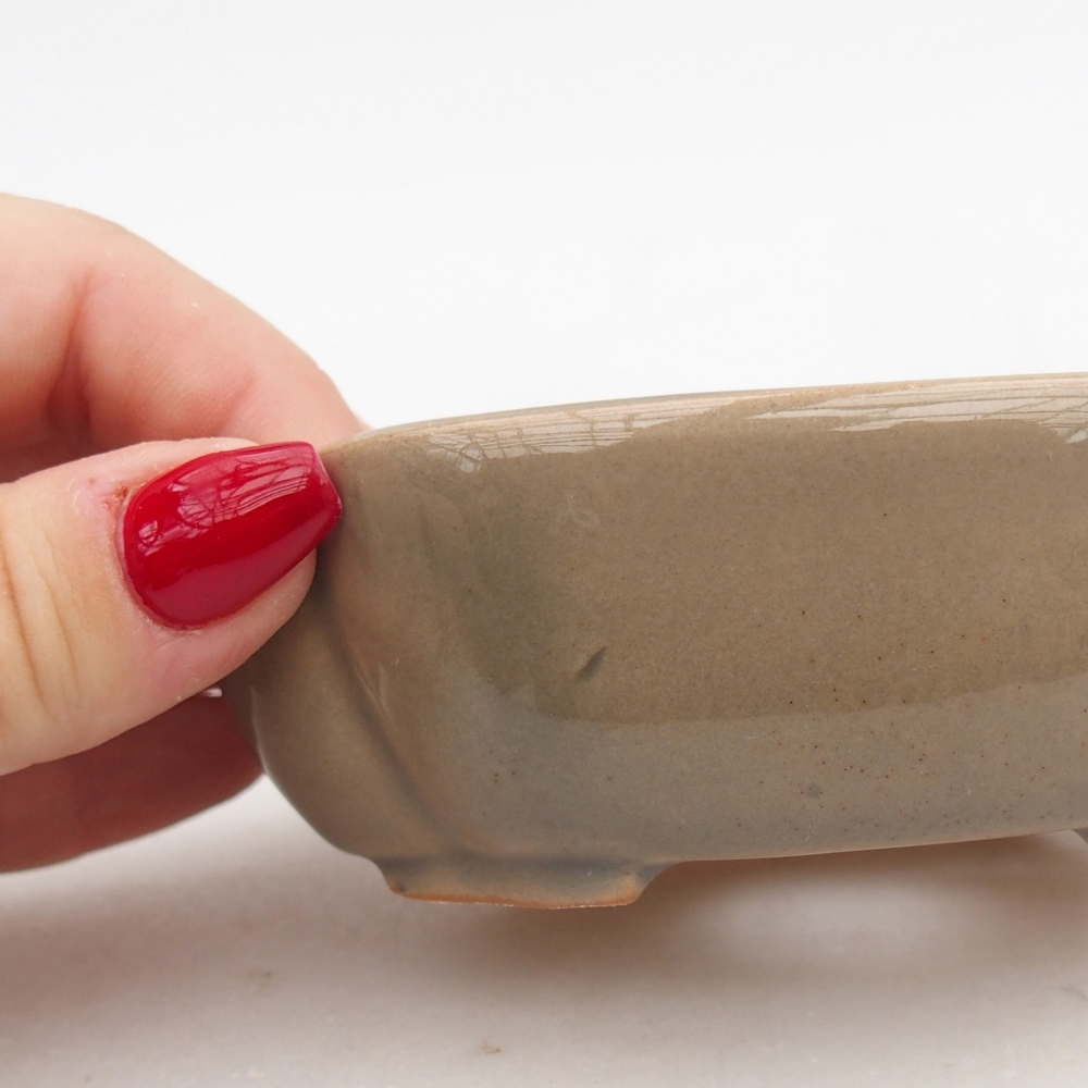 Ceramiczna miska do bonsai 10,5 x 9 x 3,5 cm, szara