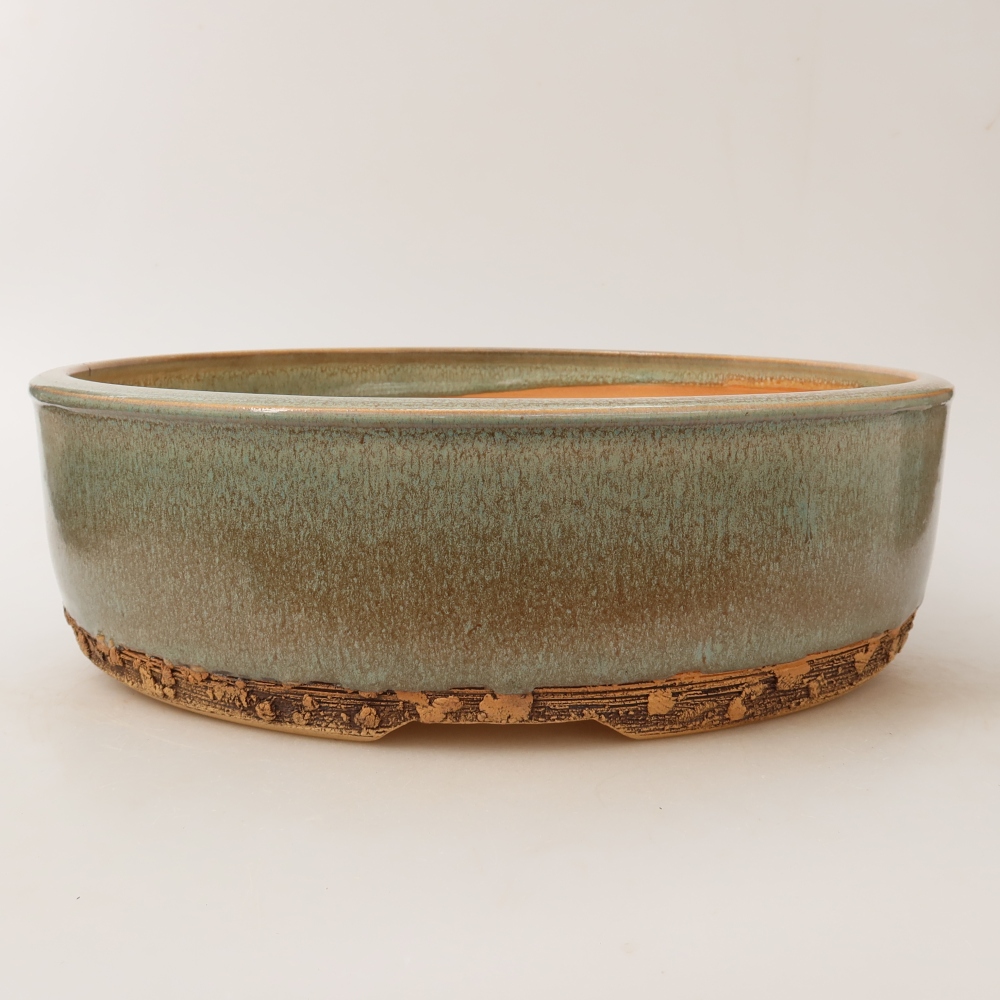 Ceramiczna miska do bonsai 29 x 29 x 8,5 cm, kolor zielony