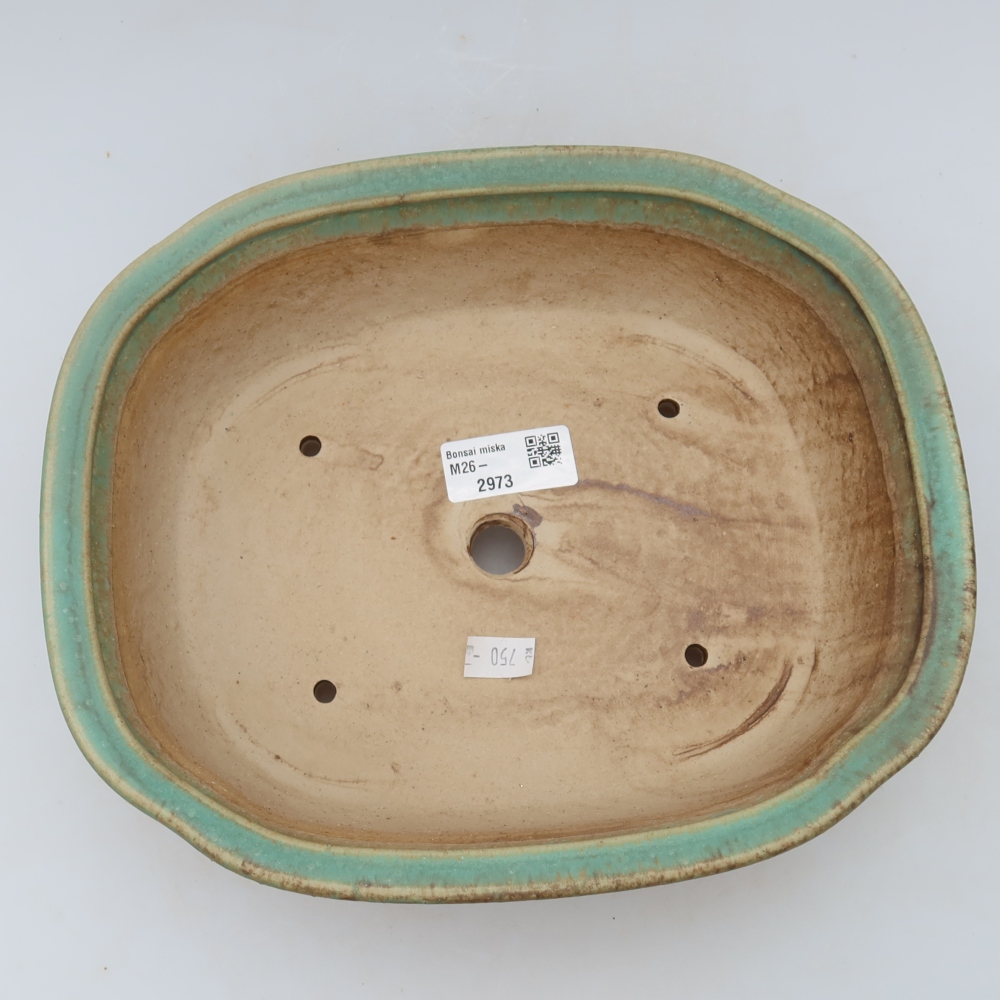 Ceramiczna miska do bonsai 25 x 21 x 8 cm, zielona
