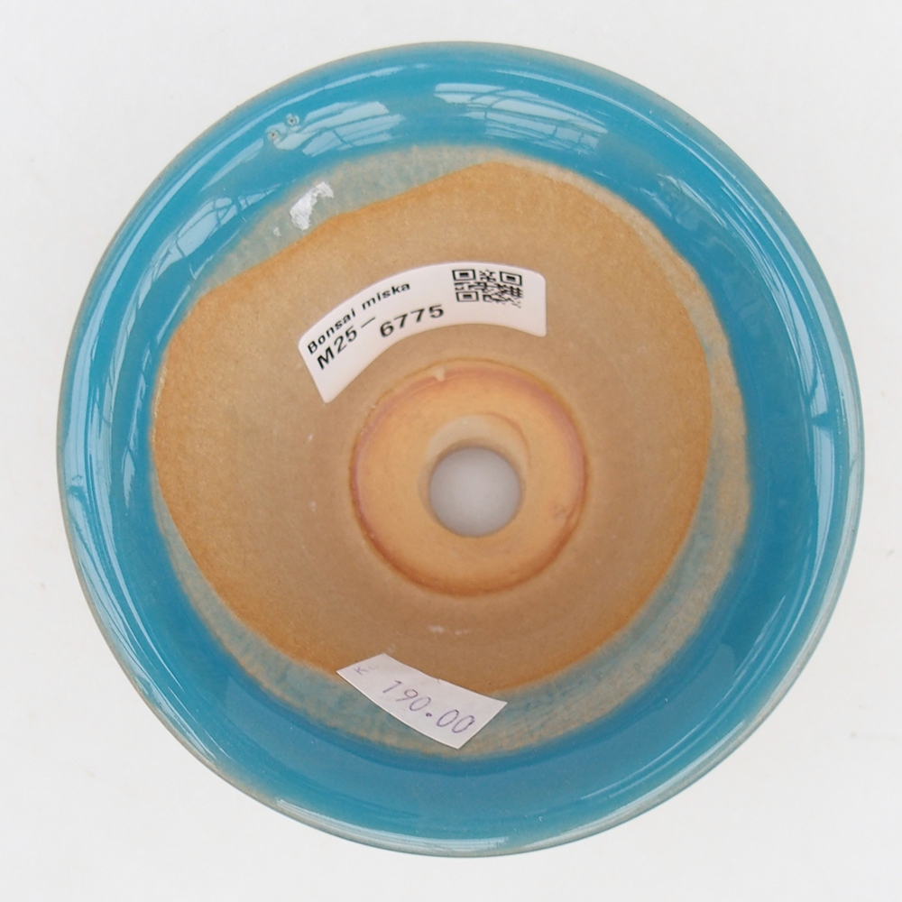 Ceramiczna miska do bonsai 10,5 x 10,5 x 7 cm, kolor niebieski