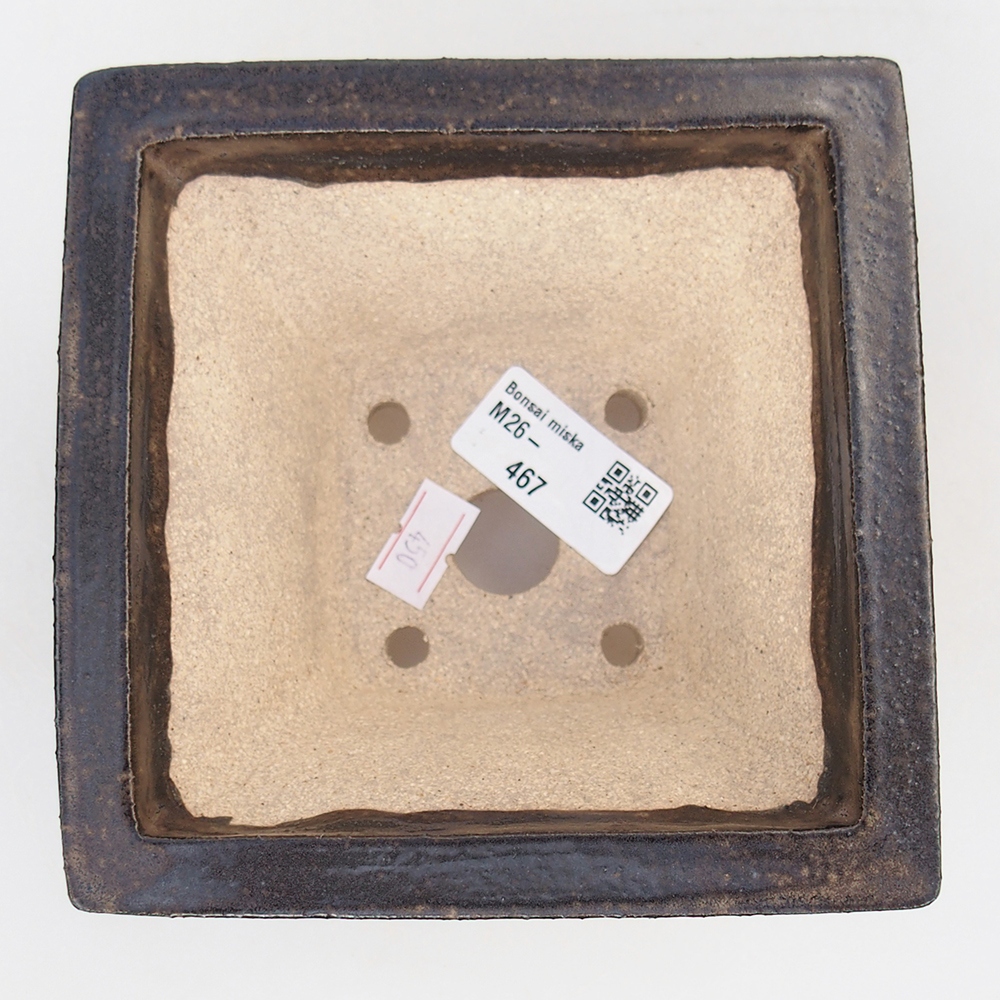 Ceramiczna miska do bonsai 13 x 13 x 8 cm, brązowa