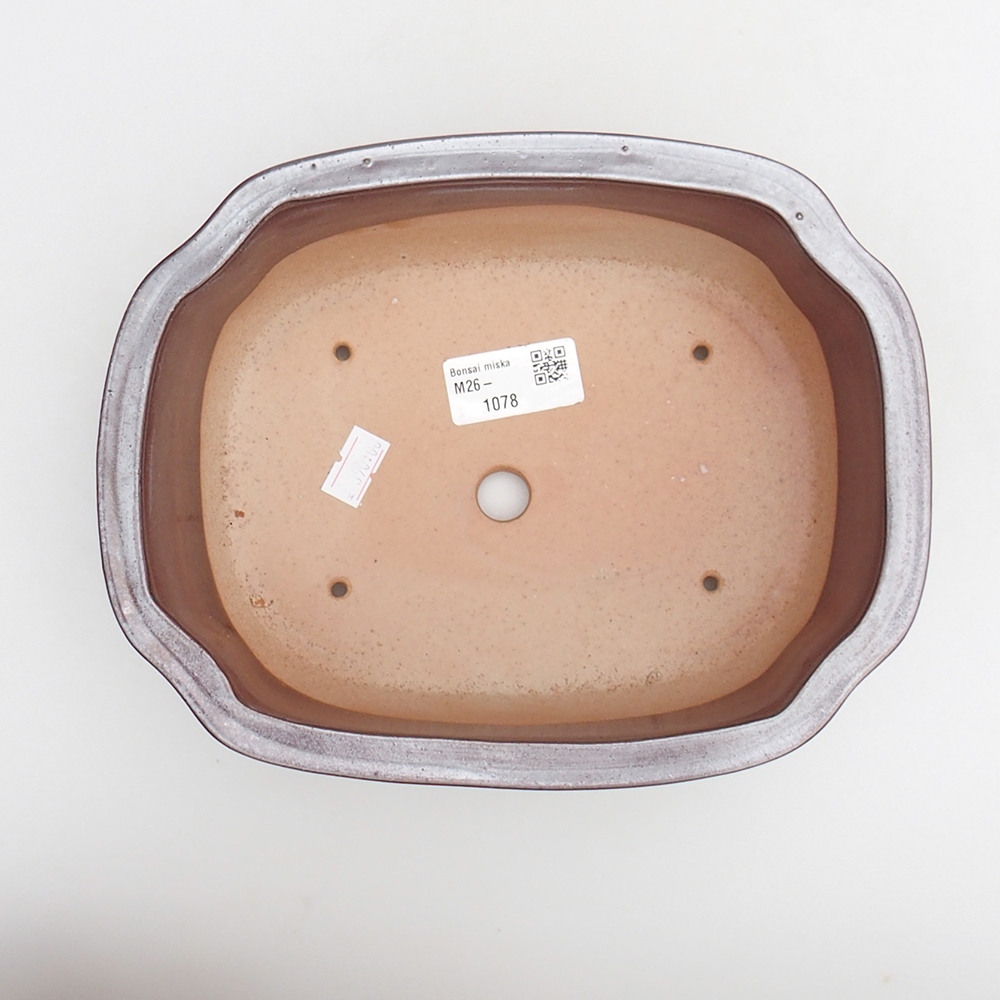 Ceramiczna miska do bonsai 22 x 16,5 x 7 cm, brązowa