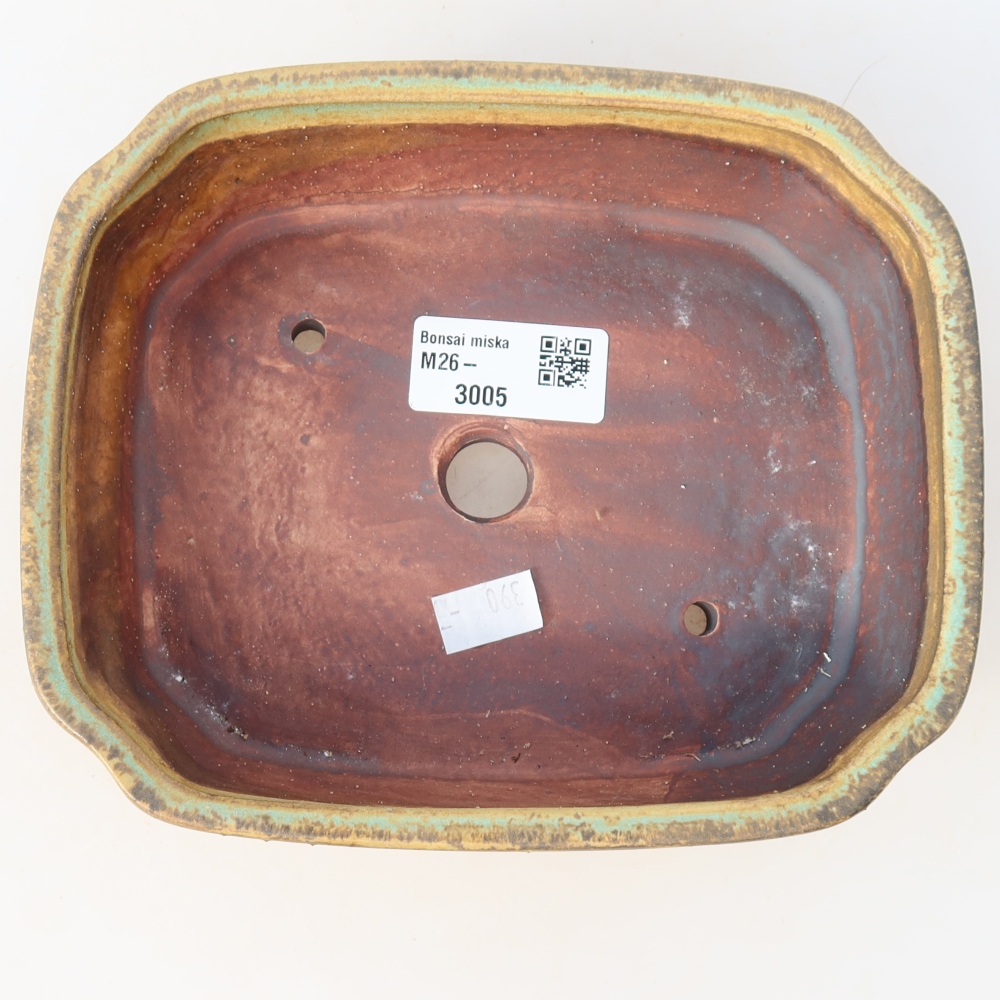 Ceramiczna doniczka do bonsai 17,5 x 14,5 x 5 cm, kolor zielony