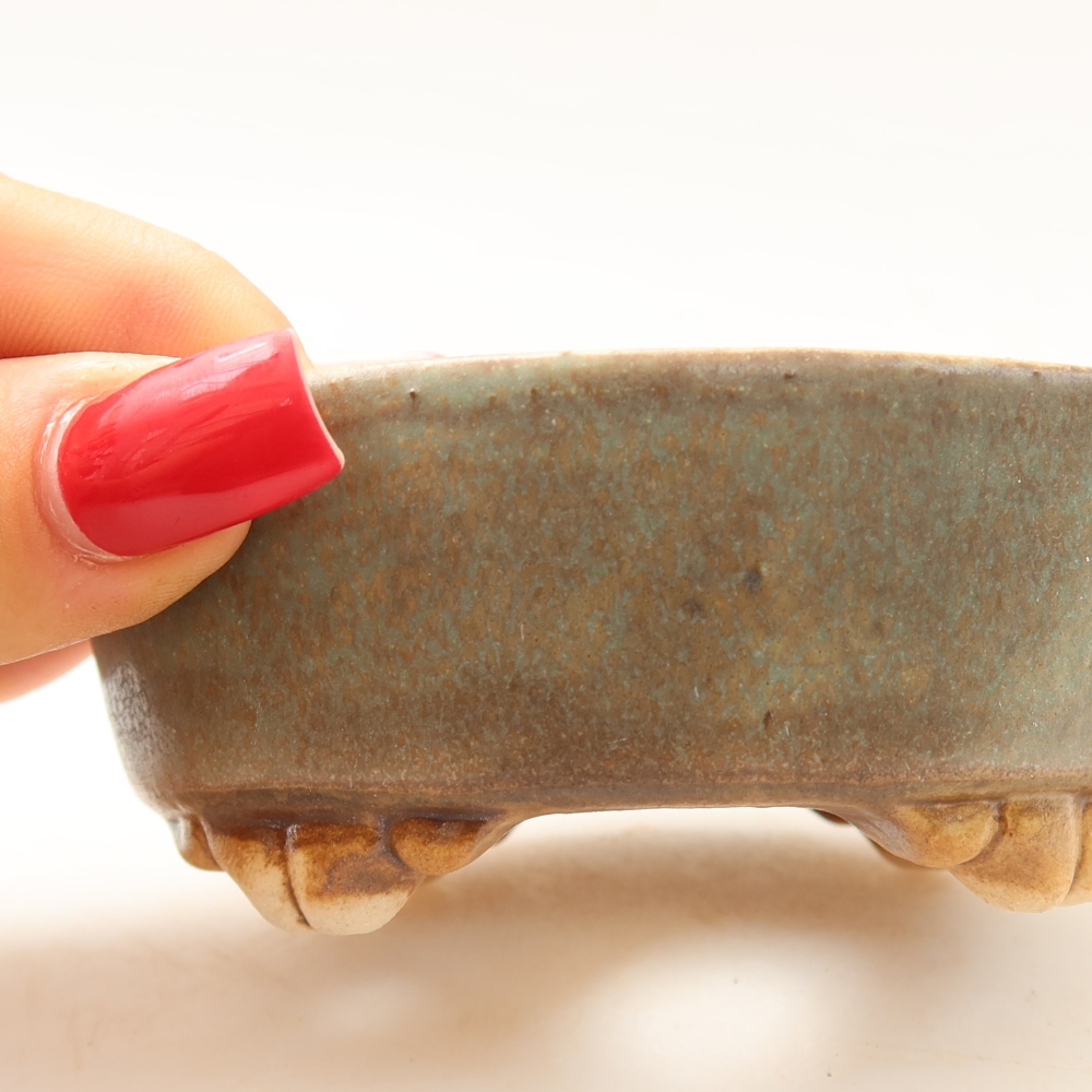 Ceramiczna doniczka do bonsai 9,5 x 8 x 4 cm, kolor zielony