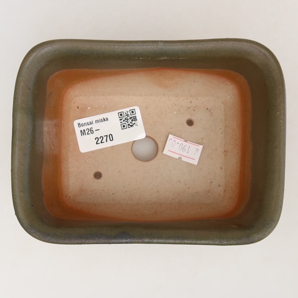 Ceramiczna miska do bonsai 13,5 x 10,5 x 6 cm, zielona