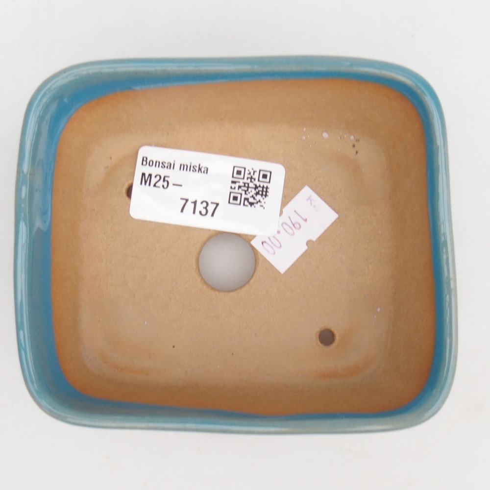 Ceramiczna miska do bonsai 10,5 x 8,5 x 4 cm, kolor niebieski