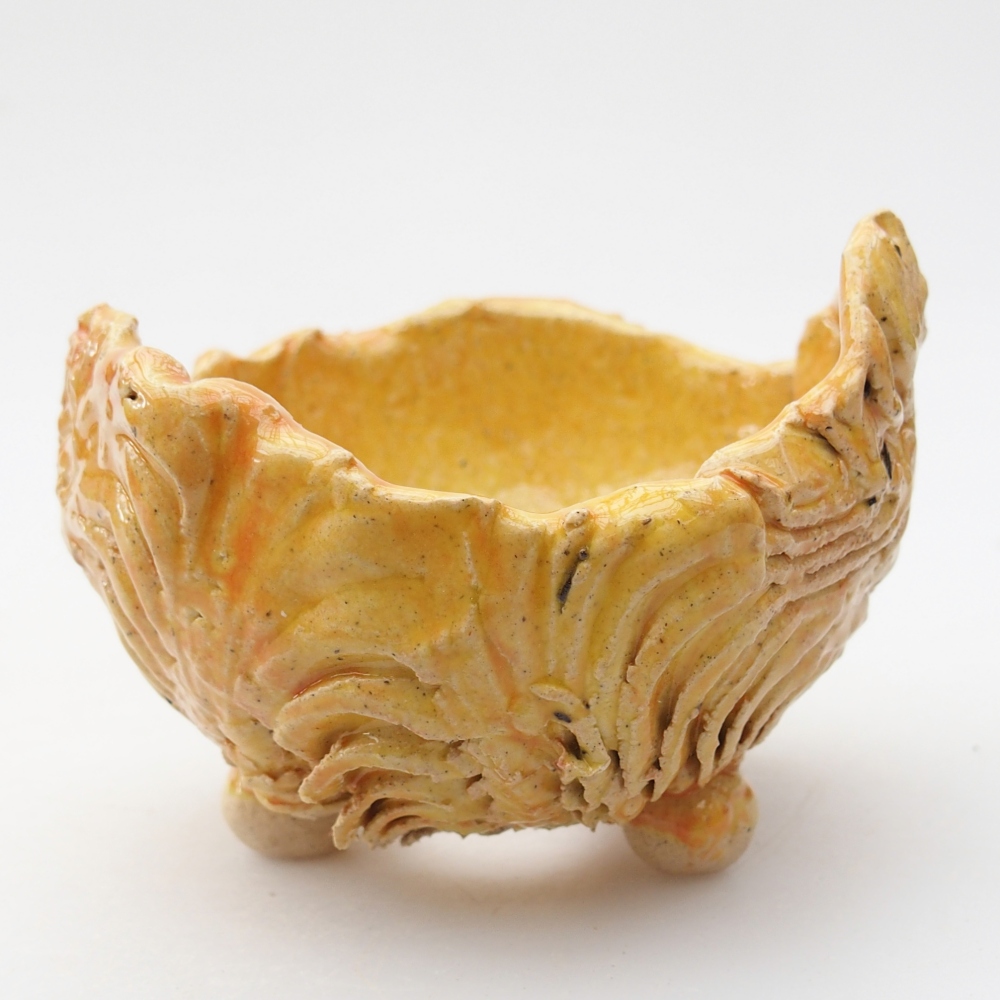 Ceramiczna muszla 8 x 8 x 6 cm, żółta
