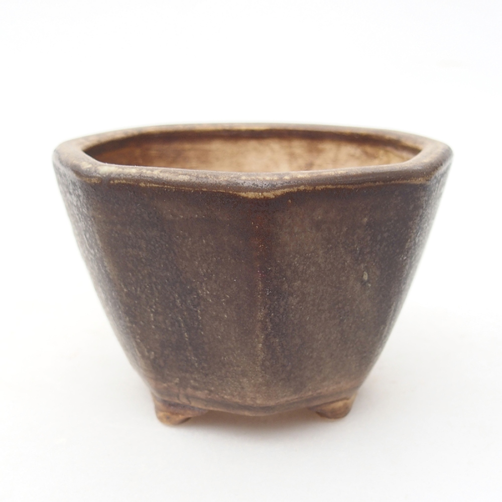Ceramiczna miska do bonsai 8,5 x 8,5 x 6 cm, kolor brązowy