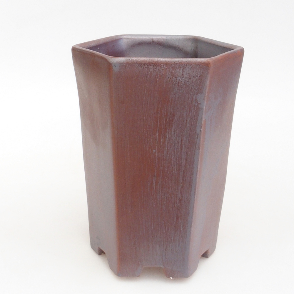 Ceramiczna miska bonsai 12,5 x 11,5 x 16,5 cm, kolor metaliczny