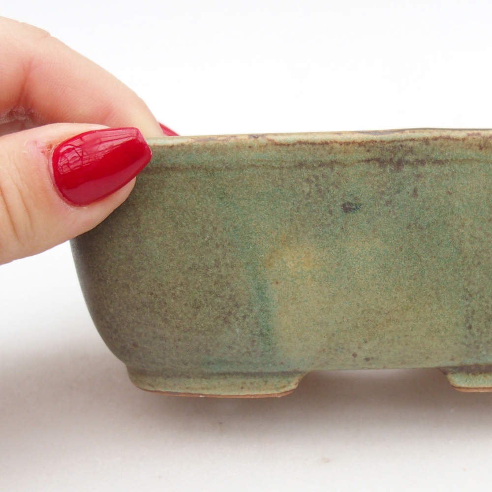 Ceramiczna miska do bonsai 12,5 x 10 x 5 cm, zielona
