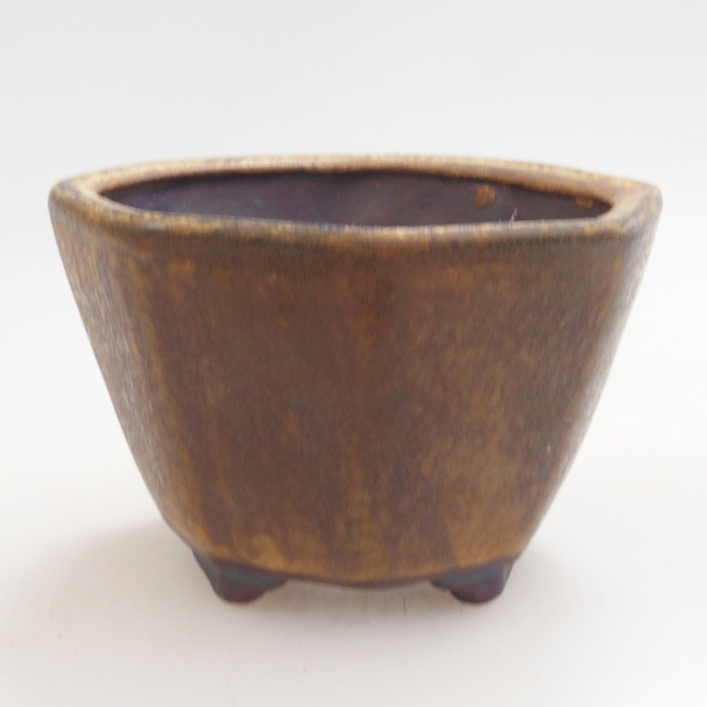 Ceramiczna miska do bonsai 9 x 7,5 x 3,5 cm, kolor brązowy