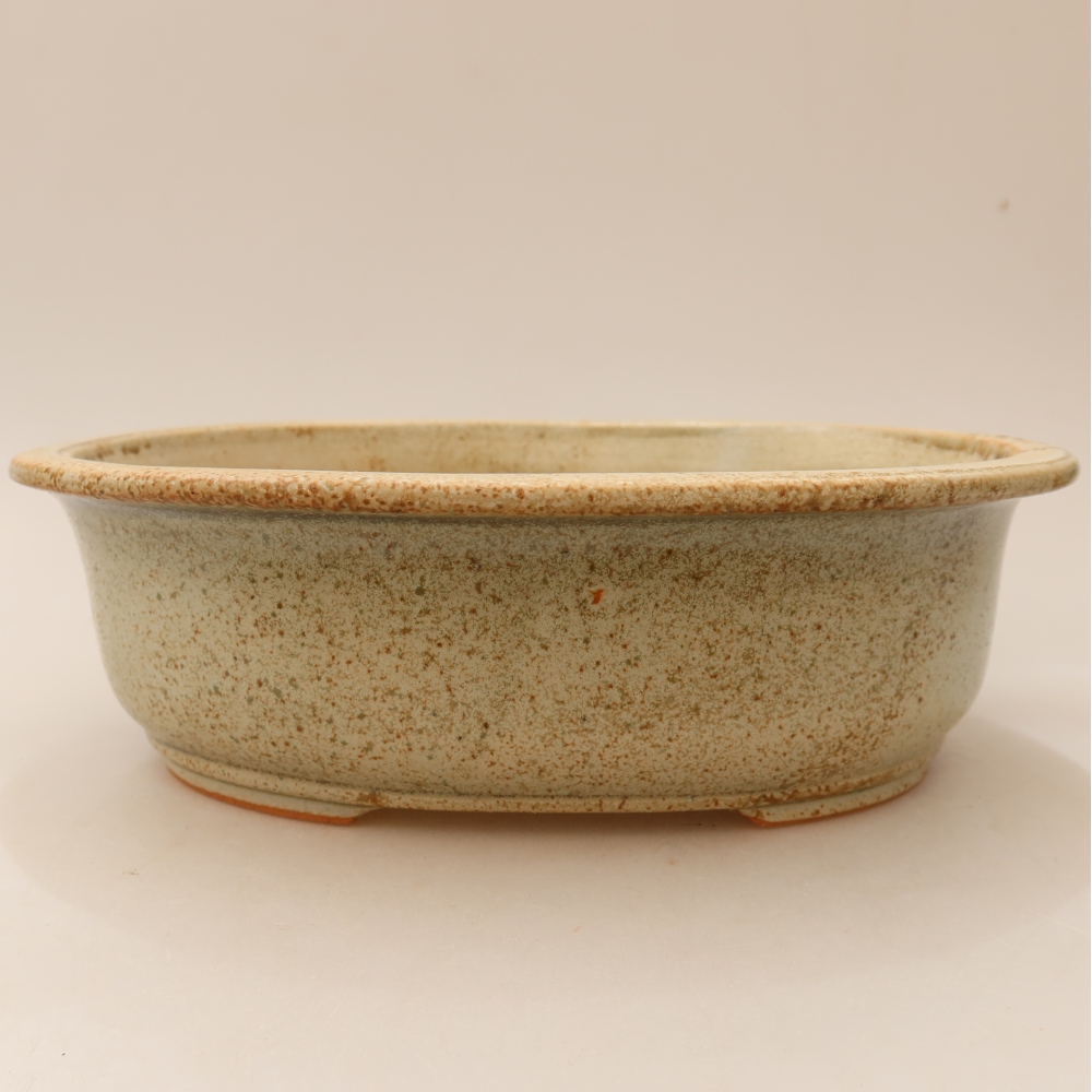 Ceramiczna miska do bonsai 23 x 19 x 8 cm, kolor beżowy