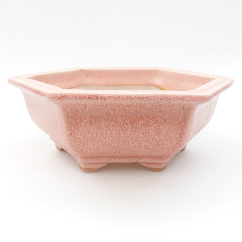 Ceramiczna miska bonsai 17 x 15 x 6 cm, kolor różowy