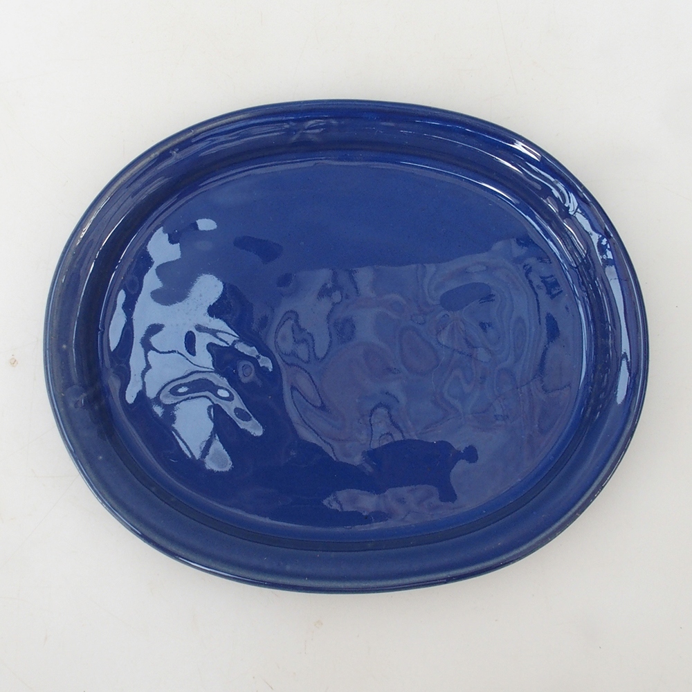 Bonsai bowl owalny S - 20 x 16,5 x 1,5 cm - niebieski
