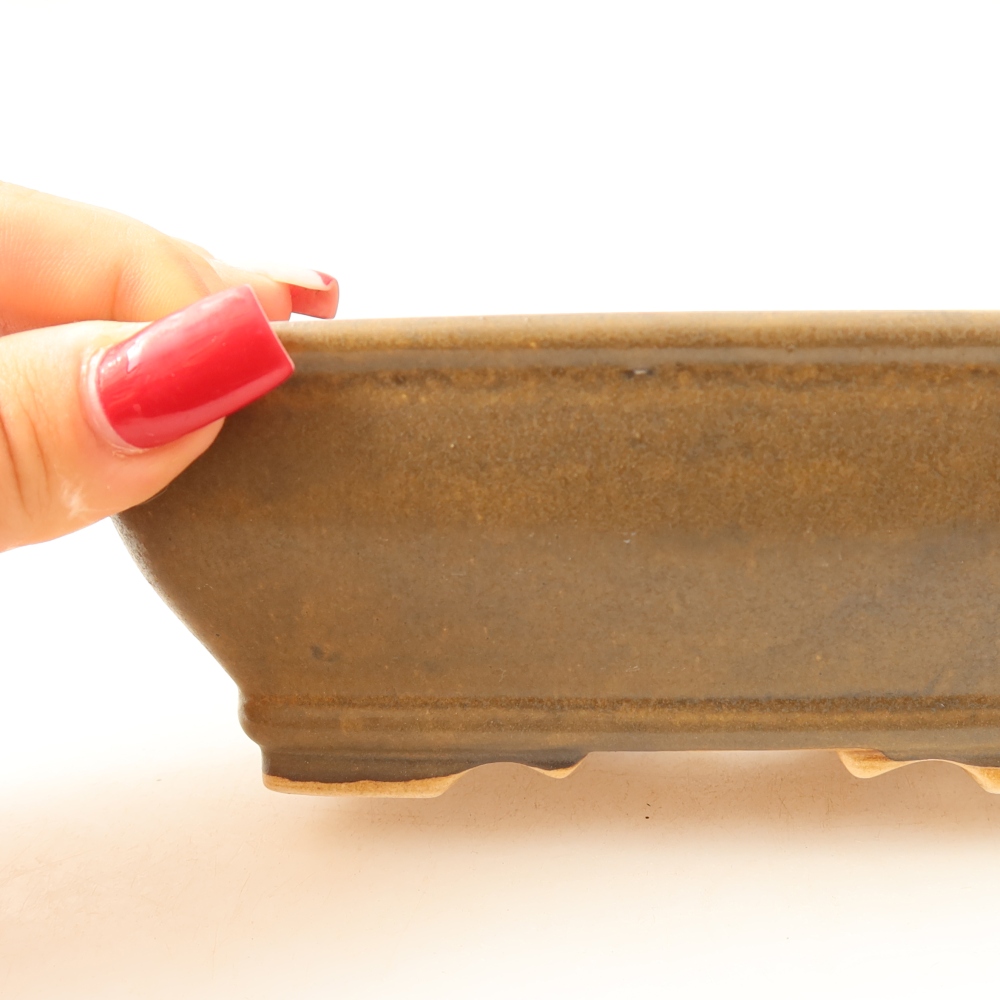 Ceramiczna miska do bonsai 15 x 12,5 x 5,5 cm, kolor brązowy