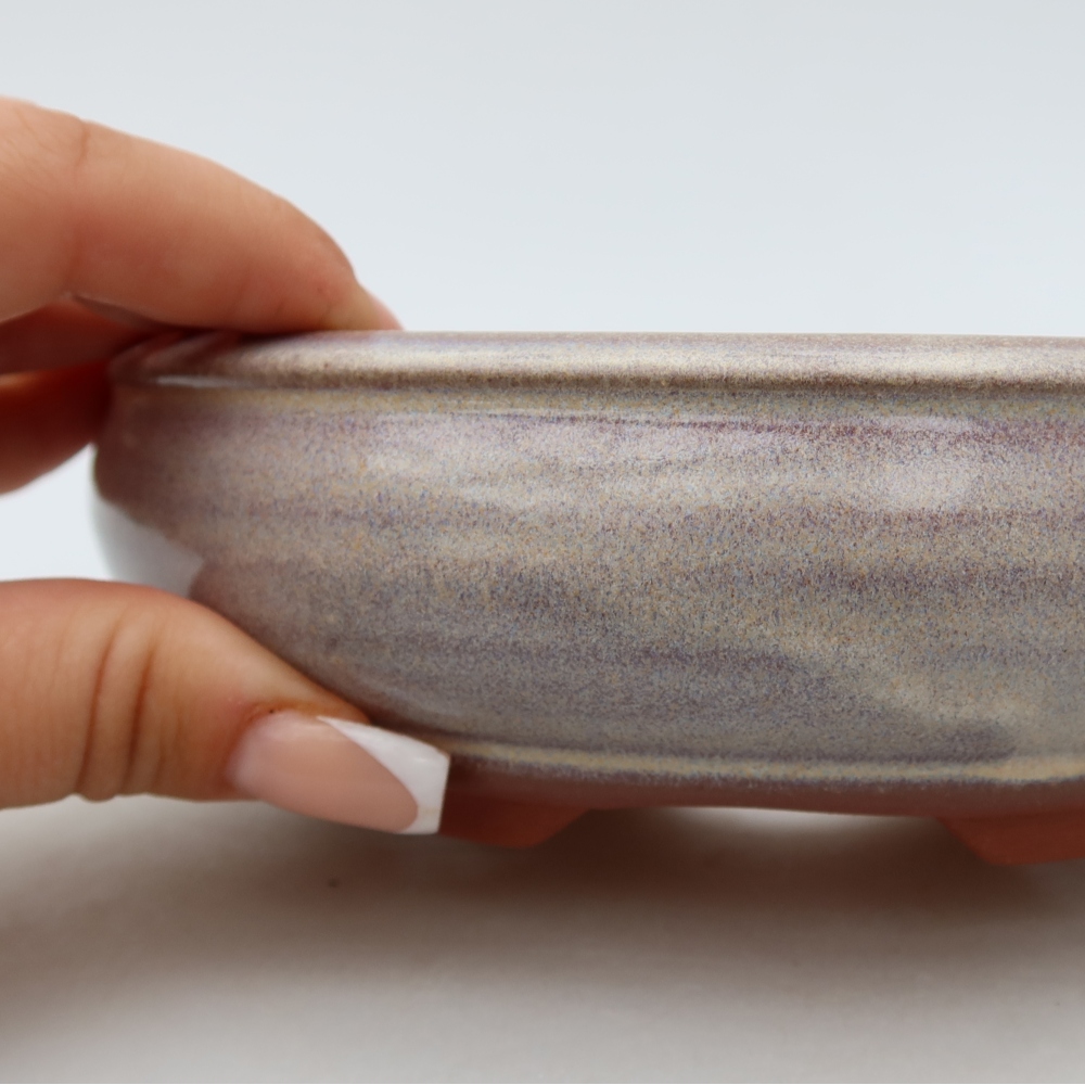 Ceramiczna miska do bonsai 16 x 16 x 5 cm, kolor niebieski