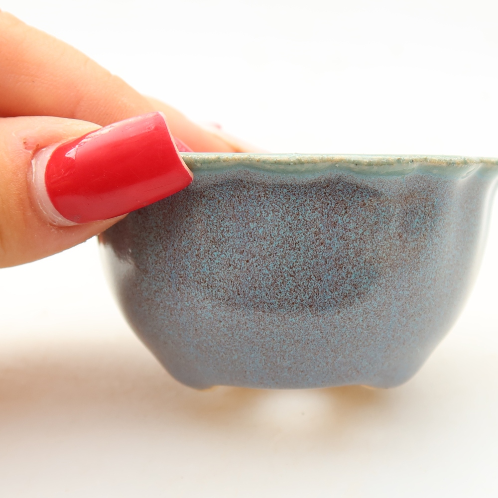 Ceramiczna miska do bonsai 7 x 7 x 3,5 cm, kolor szary